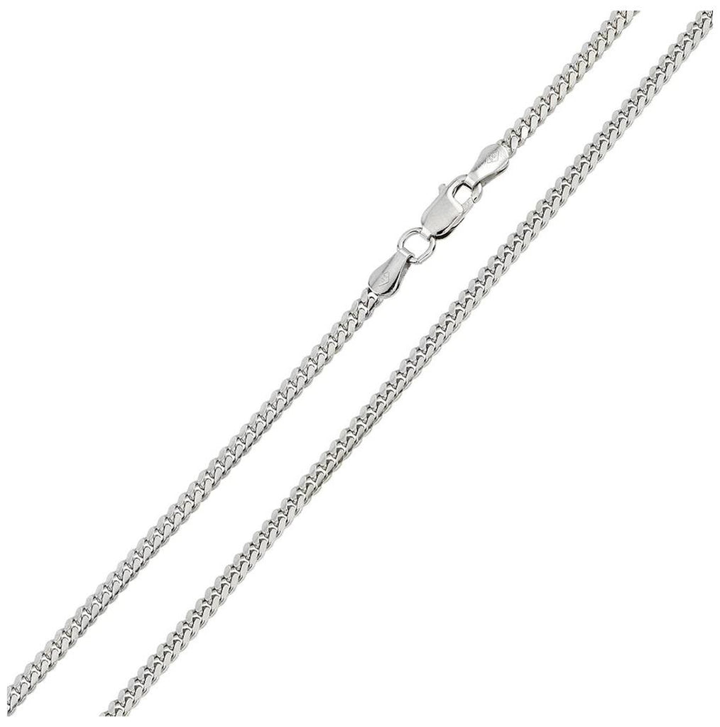 .925 Sterling Silver Rhodium Plated Miami Curb Chain Link 4.1mm, <b>size: 16</b>