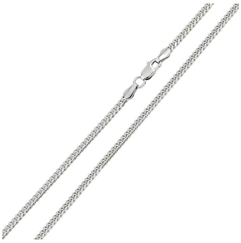 .925 Sterling Silver Rhodium Plated Miami Curb Chain Link 4.1mm, <b>size: 16</b>