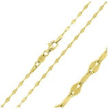 .925 Sterling Silver Gold Plated Flat Moka Chain, <b>size: 16</b>