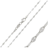 .925 Sterling Silver Rhodium Plated Open Confetti Dc Link Chain, <b>size: 16</b>