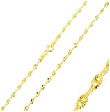 .925 Sterling Silver Gold Plated Dc Confetti Link Chain #360, <b>size: 16</b>