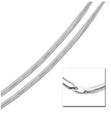 .925 Sterling Silver High Polished Flat Omega Chain 5mm, <b>size: 16</b>