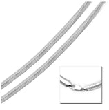 .925 Sterling Silver High Polished Flat Omega Chain 6mm, <b>size: 16</b>