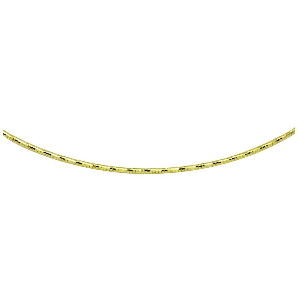 .925 Sterling Silver Gold Plated Dc Omega Box Chain, <b>size: 16</b>