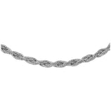 .925 Sterling Silver 6 Layer Twisted Omega Spring Chain Rhodium Plated 5.5mm, <b>size: 16</b>