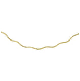 .925 Sterling Silver 1 Layer Wave Omega Spring Chain Gold Plated 1.3mm, <b>size: 16</b>