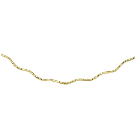 .925 Sterling Silver 1 Layer Wave Omega Spring Chain Gold Plated 1.3mm, <b>size: 16</b>