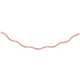 .925 Sterling Silver 1 Layer Wave Omega Spring Chain Rose Gold Plated 1.3mm, <b>size: 16</b>