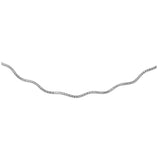 .925 Sterling Silver 4 Layer Wave Omega Spring Chain Rhodium Plated 2.7mm, <b>size: 10</b>