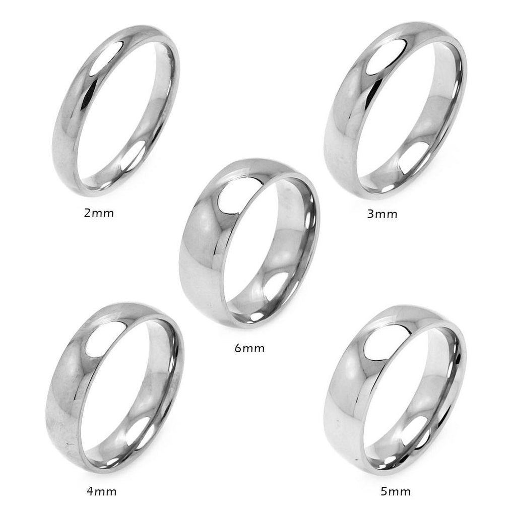 .925 Sterling Silver Plain Wedding Band Round Ring, <b>size: 5</b>