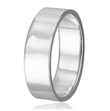 .925 Sterling Silver Plain Wedding Band Flat Ring, <b>size: 5</b>