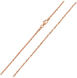 .925 Sterling Silver Rose Gold Plated Rock Chain, <b>size: 16</b>