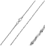 .925 Sterling Silver Rhodium Plated Shinny Rock Chain, <b>size: 16</b>