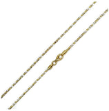 .925 Sterling Silver Gold Plated Twisted 2 Toned Rock Chain, <b>size: 16</b>