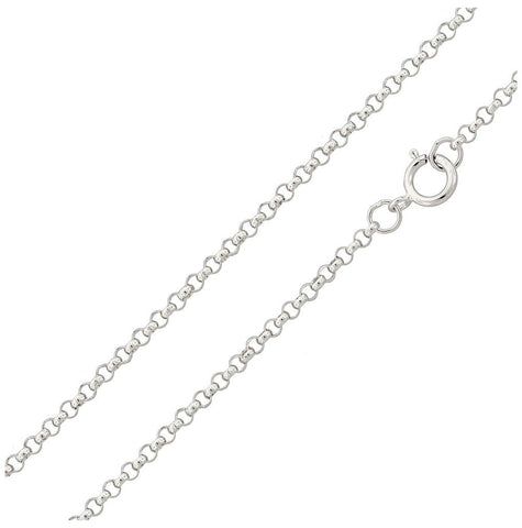 .925 Sterling Silver High Polished Round Rolo Chain 1.95mm, <b>size: 16</b>