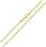 .925 Sterling Silver Gold Plated Wire Oval Loop Chain 2.8mm, <b>size: 16</b>