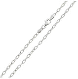 .925 Sterling Silver Rhodium Plated Wire Oval Loop Chain 2.8mm, <b>size: 16</b>