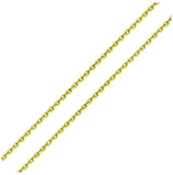 .925 Sterling Silver Gold Plated Diamond Cut Cable Rolo Chains 1mm, <b>size: 20</b>