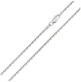 .925 Sterling Silver Rhodium Plated Diamond Cut Cable Rolo Chains 1mm, <b>size: 16</b>