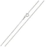 .925 Sterling Silver Rhodium Plated Rolo Flat Dc Chain 1.3mm, <b>size: 16</b>