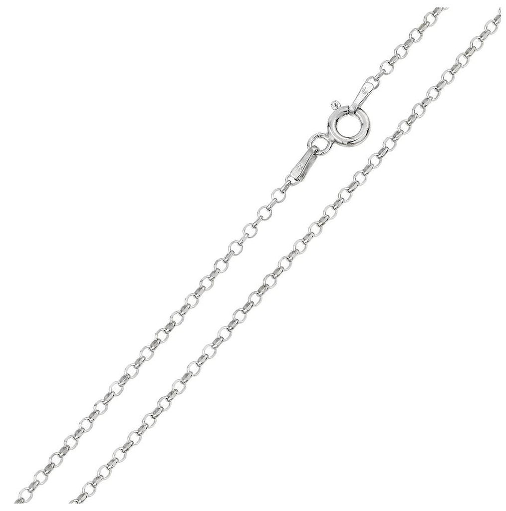 .925 Sterling Silver Rhodium Plated Rolo Flat Dc Chain 2mm