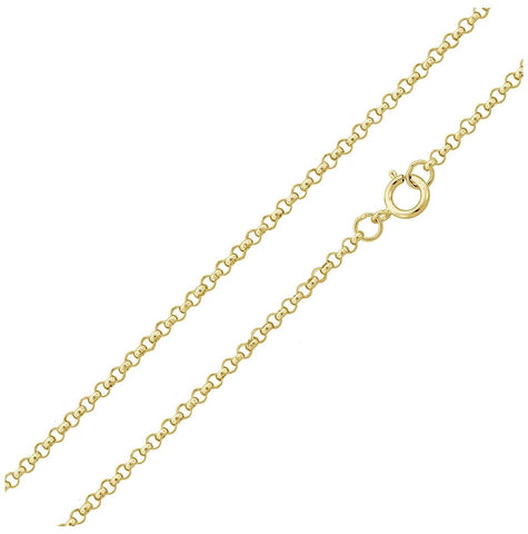 .925 Sterling Silver Gold Plated Rolo Chain 1.6mm, <b>size: 16</b>