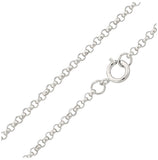 .925 Sterling Silver Rhodium Plated Rolo Chain 2.6mm, <b>size: 16</b>