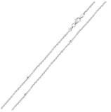 .925 Sterling Silver Rhodium Plated Diamond Cut Edge Rolo Chains 1.3mm, <b>size: 16</b>