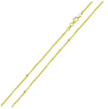 .925 Sterling Silver Gold Plated Rolo Edge Cut Chain, <b>size: 16</b>