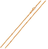 .925 Sterling Silver Rose Gold Plated Diamond Cut Edge Rolo Chains 1.7mm, <b>size: 16</b>