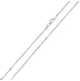 .925 Sterling Silver Rhodium Plated Diamond Cut Edge Rolo Chains 2mm, <b>size: 16</b>