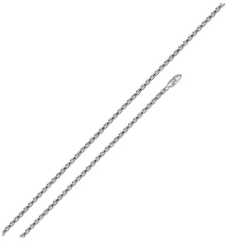 .925 Sterling Silver High Polished Rope Chain 1mm, <b>size: 16</b>