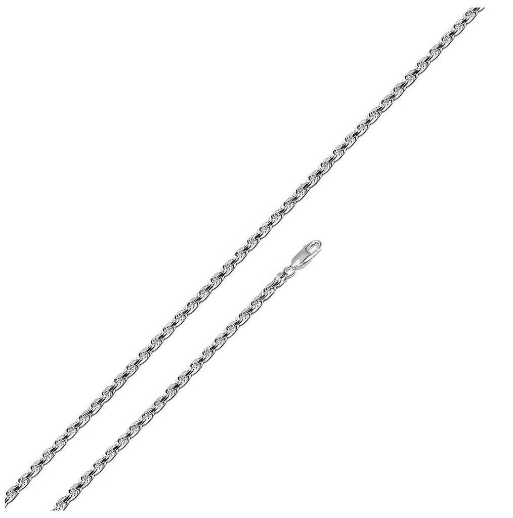 .925 Sterling Silver High Polished Rope Chain 1.6mm, <b>size: 16</b>