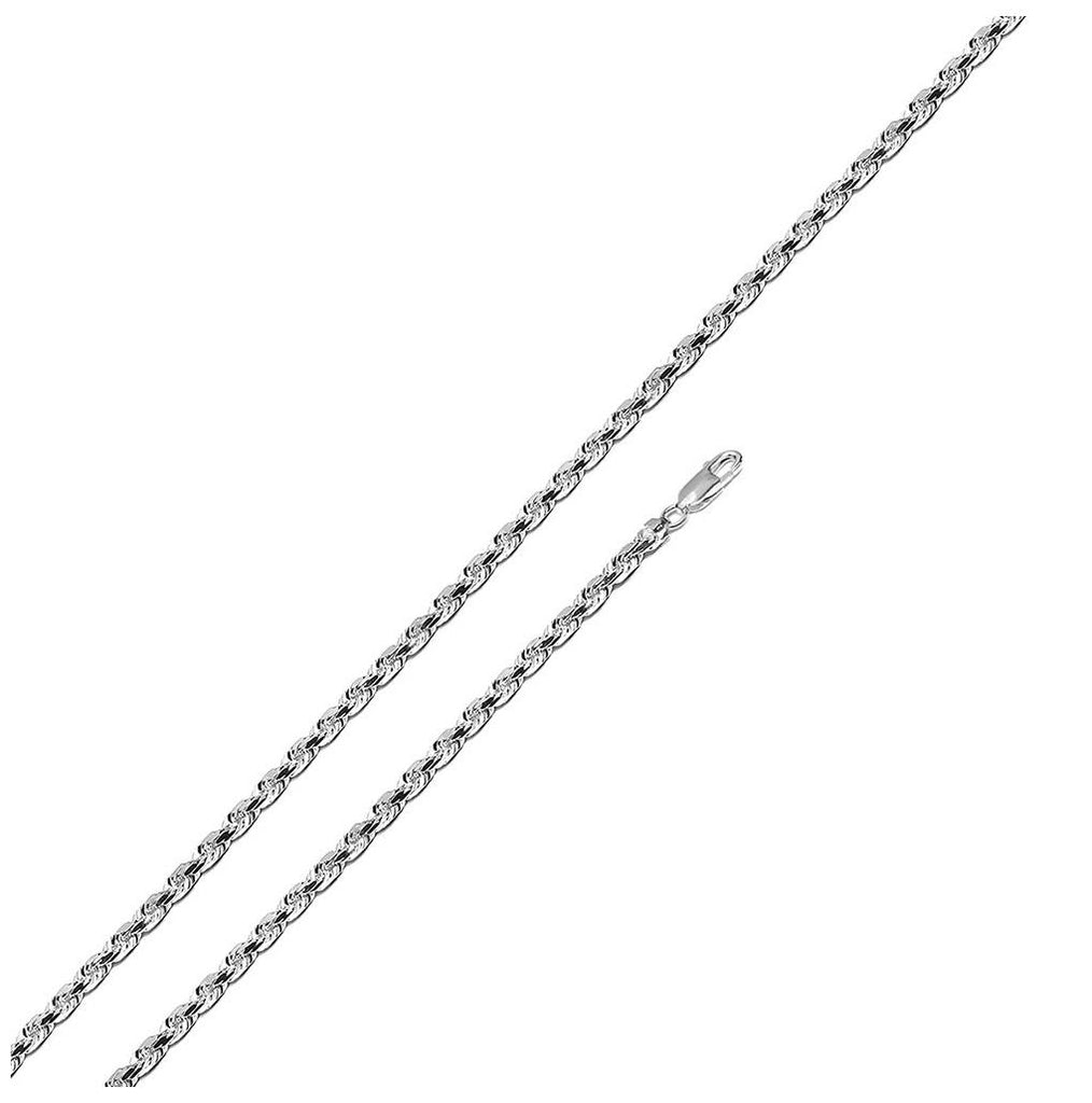 .925 Sterling Silver High Polished Rope Chain 1.8mm, <b>size: 16</b>