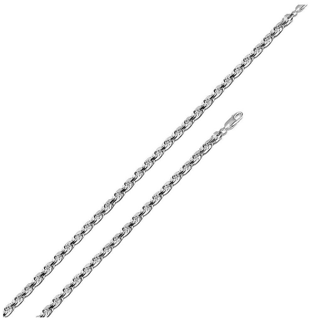 .925 Sterling Silver High Polished Rope Chain 2.2mm, <b>size: 16</b>