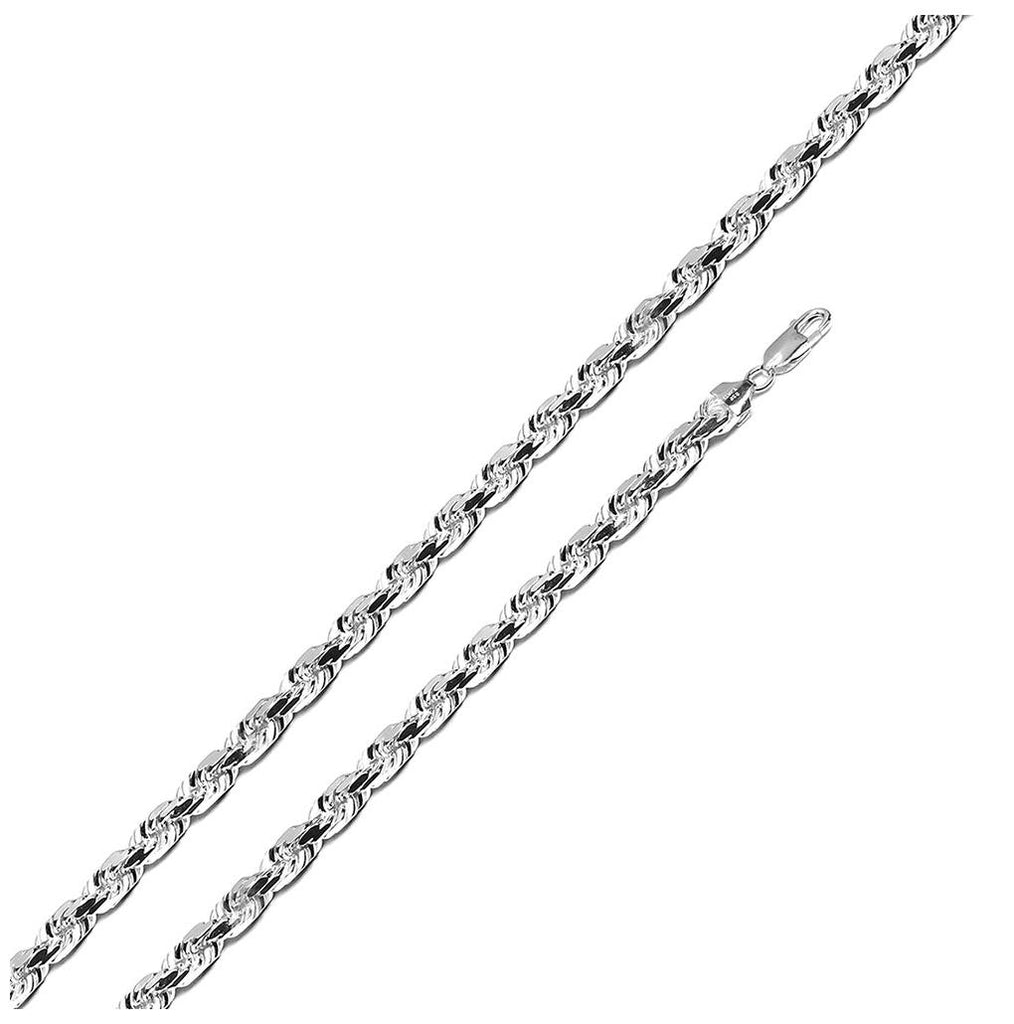 .925 Sterling Silver High Polished Rope Chain 3.8mm, <b>size: 16</b>