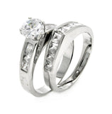 Brass Rhodium Plated Cz Stone Ring, <b>size: 5</b>