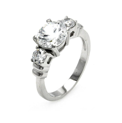 Brass Rhodium Plated Cz Stone Ring, <b>size: 5</b>