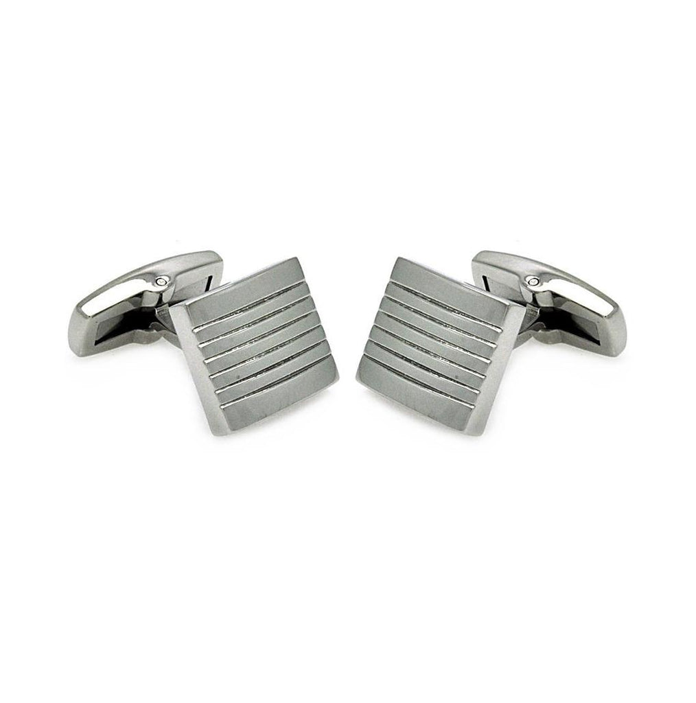 Stainless Steel Stripe Square Cufflinks