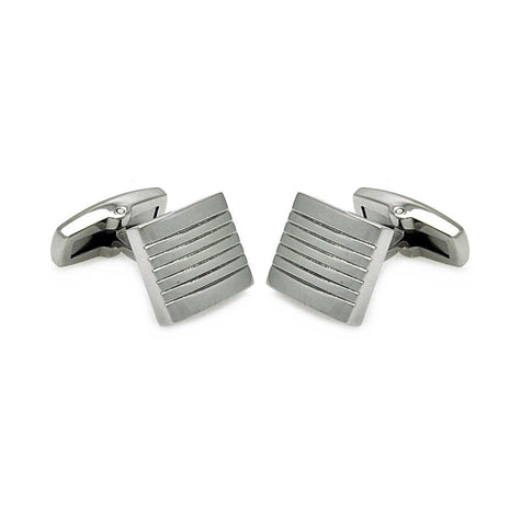 Stainless Steel Stripe Square Cufflinks