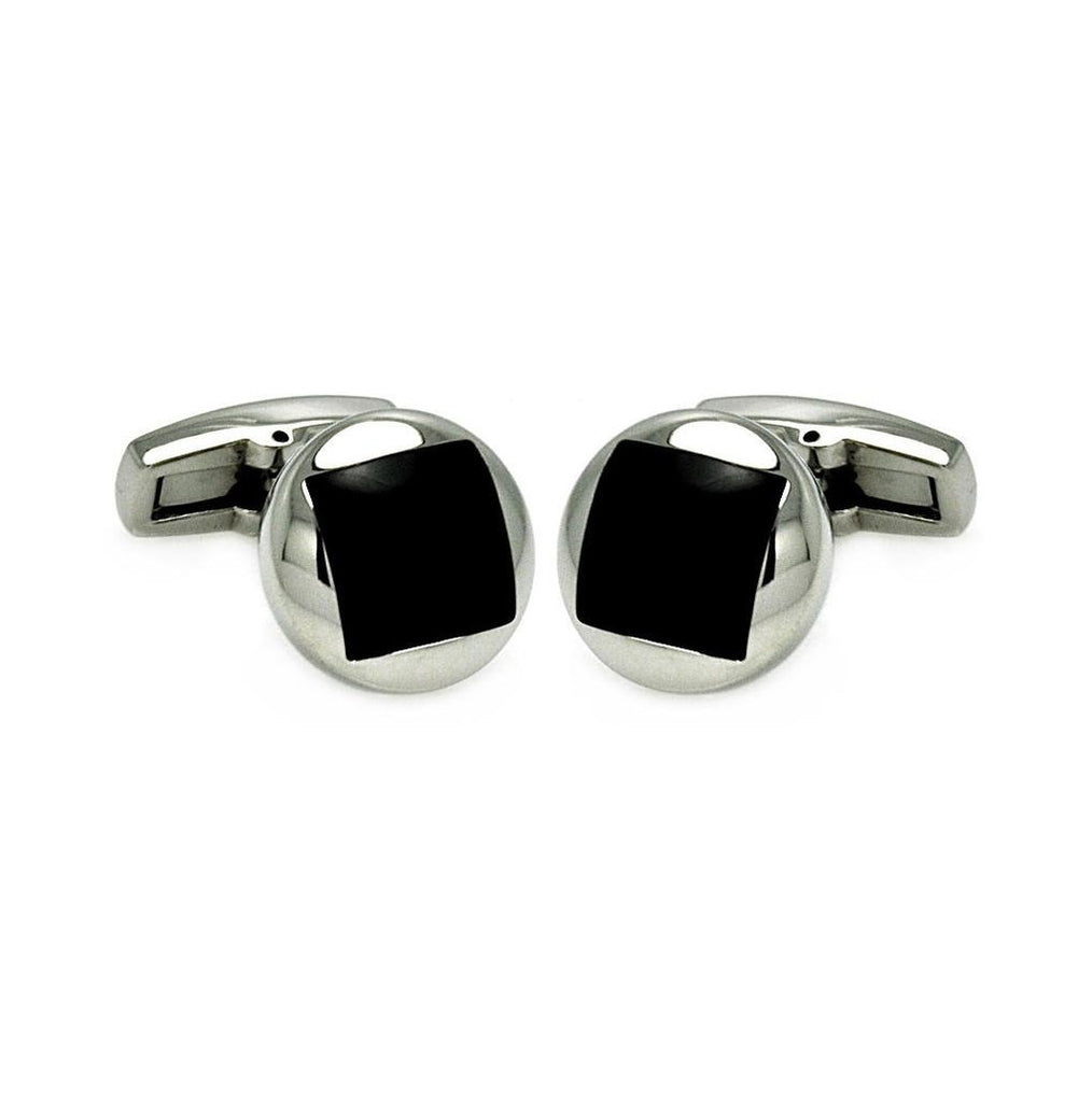 Stainless Steel Disc Enamel Cufflinks