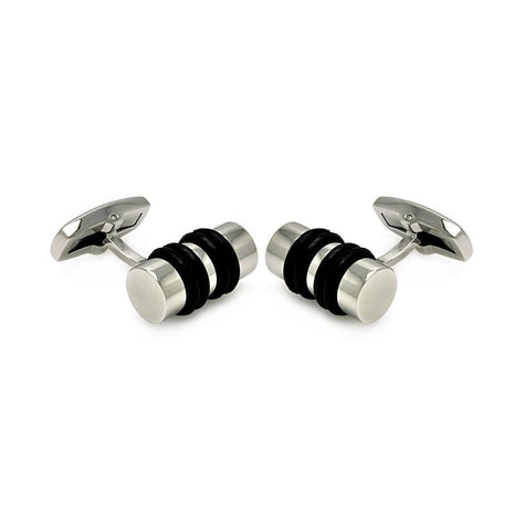 Stainless Steel Lack Rubbercufflinks