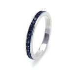 .925 Sterling Silver Blue Cz Eternity Band, <b>size: 3</b>