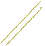 .925 Sterling Silver Gold Plated Singapore Chain 1mm, <b>size: 16</b>