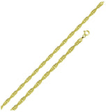 .925 Sterling Silver Gold Plated Singapore Chain 1.5mm, <b>size: 16</b>