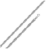 .925 Sterling Silver High Polished Singapore Chain 2.4mm, <b>size: 16</b>