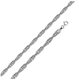 .925 Sterling Silver High Polished Singapore Chain 2.8mm, <b>size: 16</b>