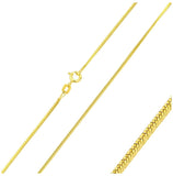 .925 Sterling Silver Gold Plated Square Sided Snake Chain , <b>size: 18</b>