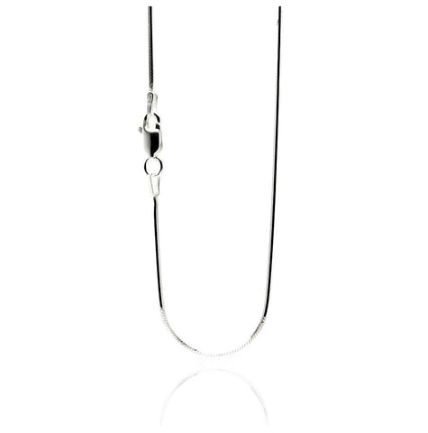 .925 Sterling Silver Snake Square Chain, <b>size: 16</b>