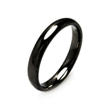 Men's Stainless Steel Black Color Ring 3mm, <b>size: 5</b>